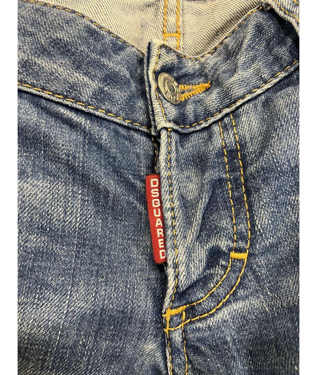 DSQUARED2 Синие хлопко-эластановые джинсы слим, фото 4