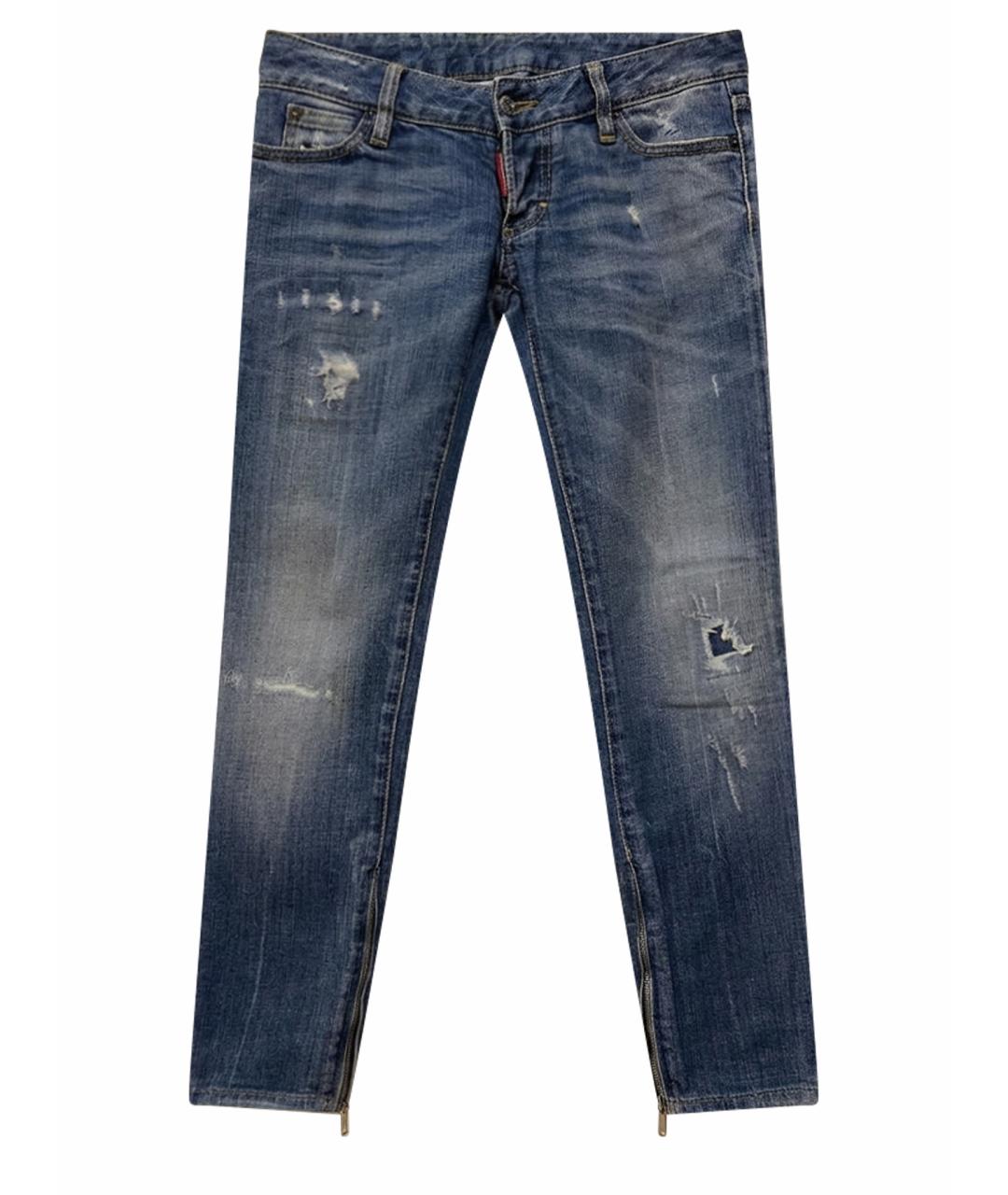 DSQUARED2 Синие хлопко-эластановые джинсы слим, фото 1