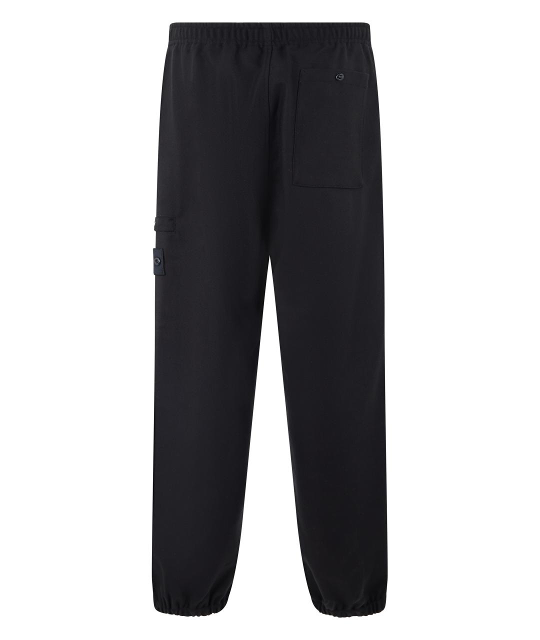 STONE ISLAND Черные шерстяные повседневные брюки, фото 2