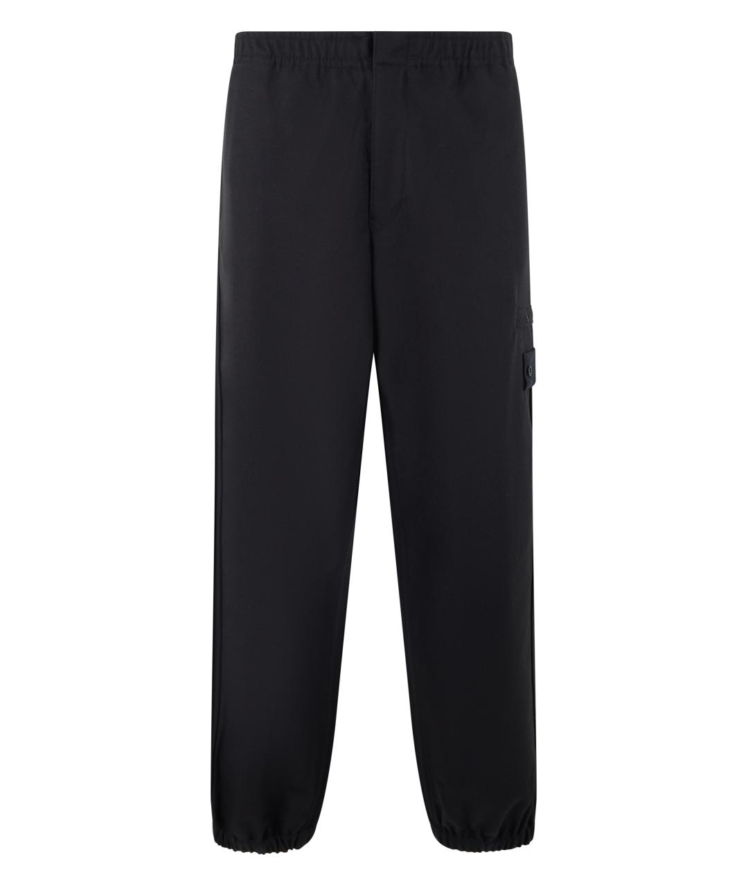 STONE ISLAND Черные шерстяные повседневные брюки, фото 1