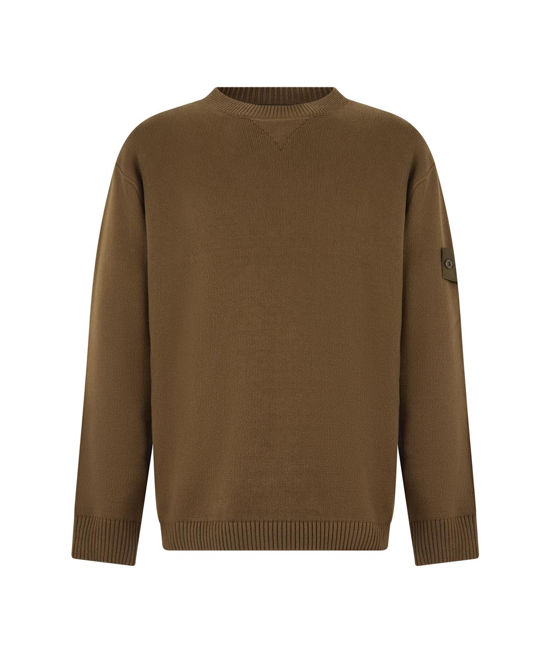 STONE ISLAND Бежевый хлопковый джемпер / свитер, фото 1