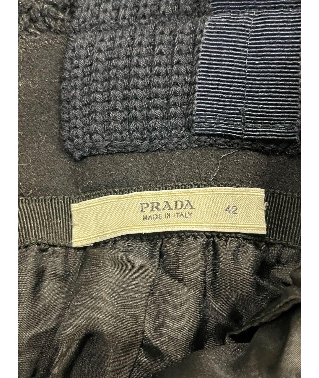 PRADA Черное шерстяное повседневное платье, фото 3