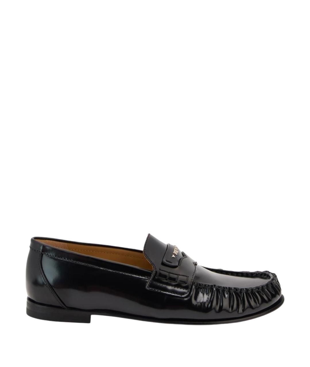 FENDI Черные кожаные лоферы, фото 1