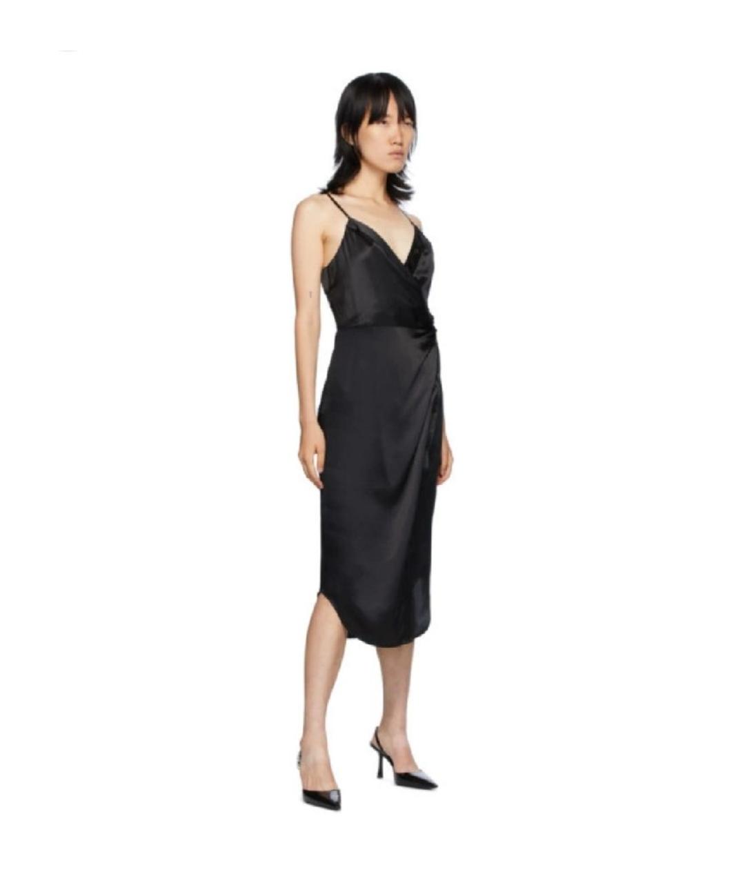 ALEXANDER WANG Черное шелковое коктейльное платье, фото 8