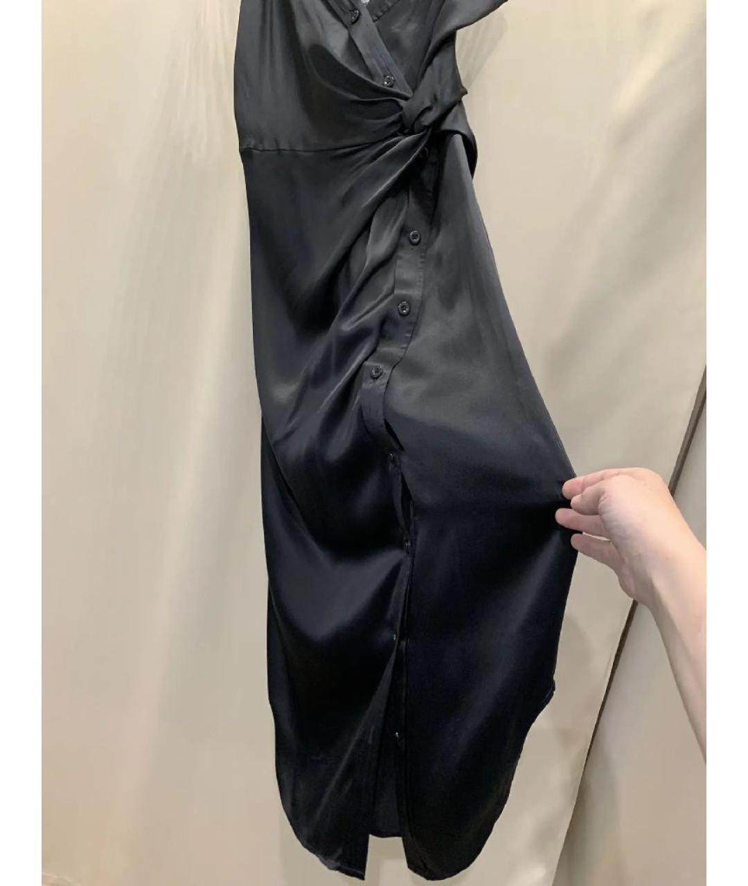 ALEXANDER WANG Черное шелковое коктейльное платье, фото 5