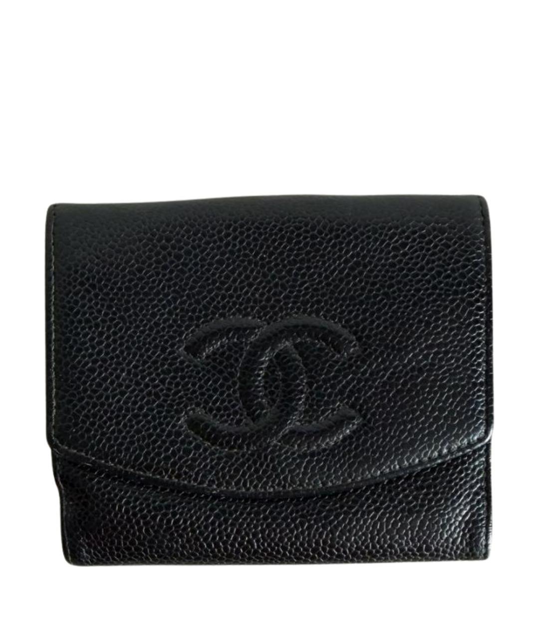 CHANEL Черный кожаный кошелек, фото 1