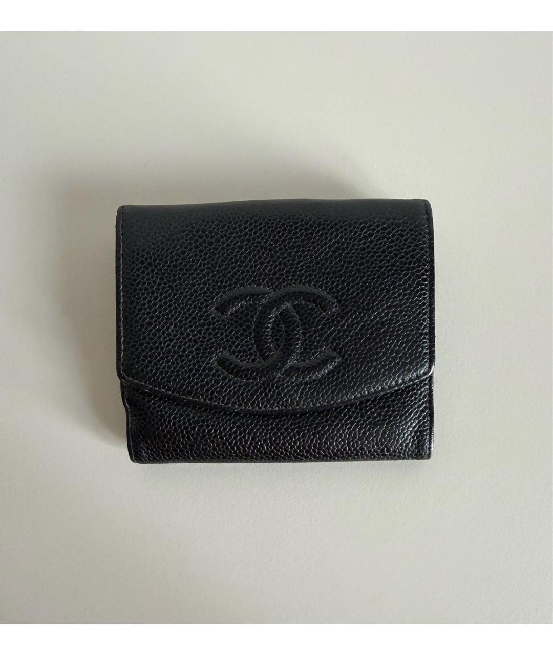 CHANEL Черный кожаный кошелек, фото 6