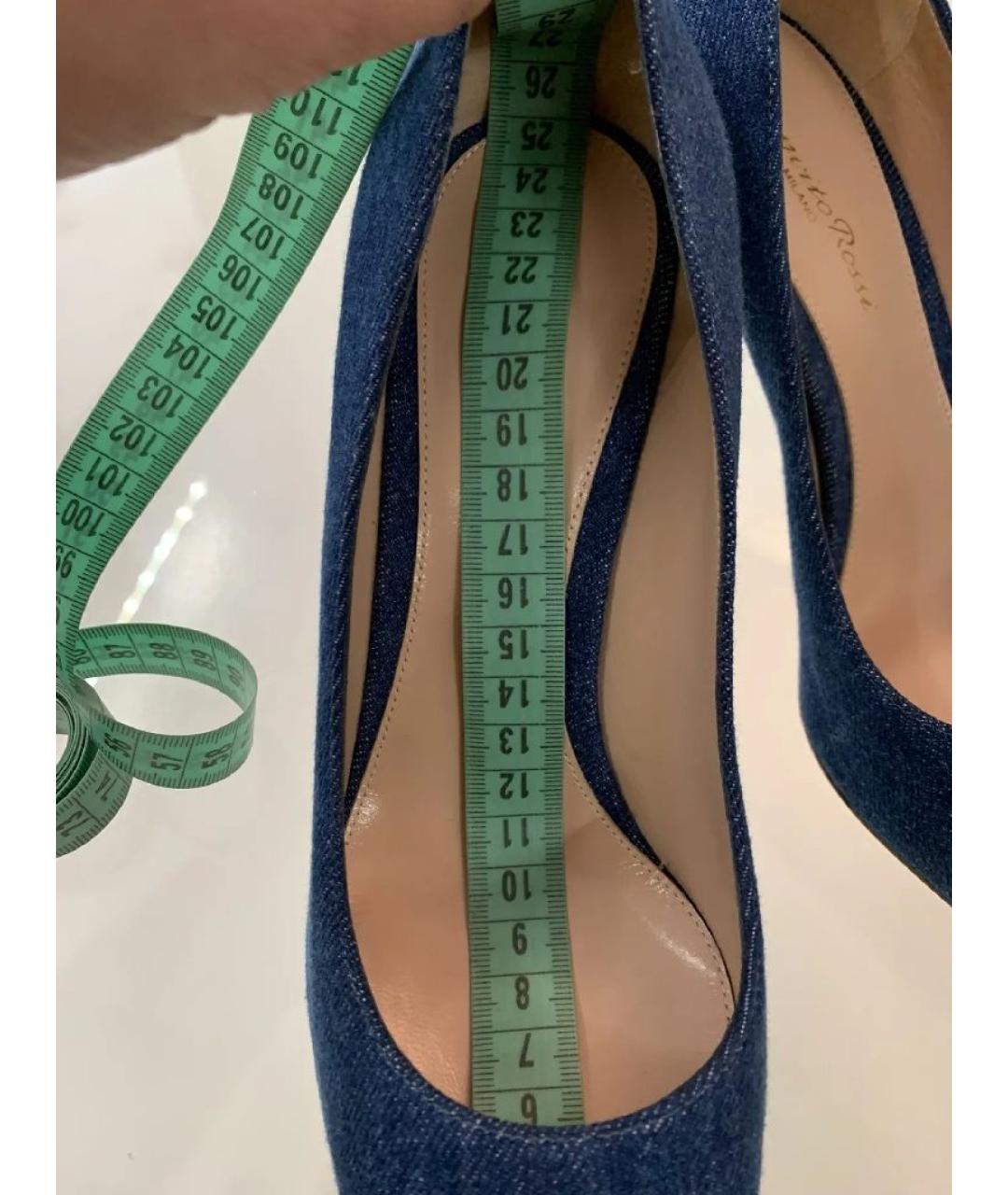 GIANVITO ROSSI Синие текстильные туфли, фото 9
