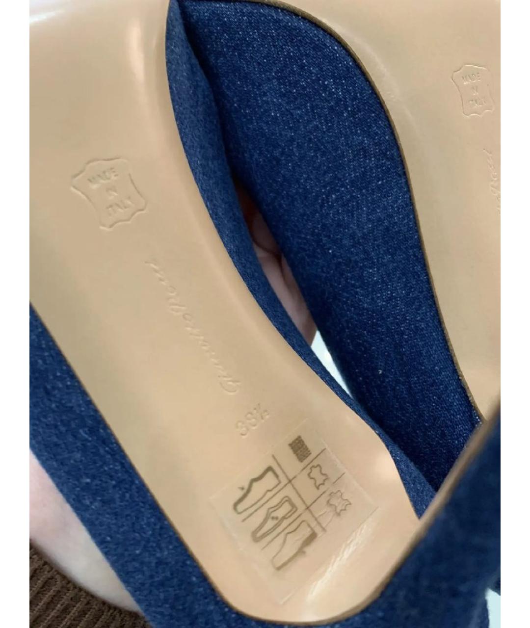 GIANVITO ROSSI Синие текстильные туфли, фото 8