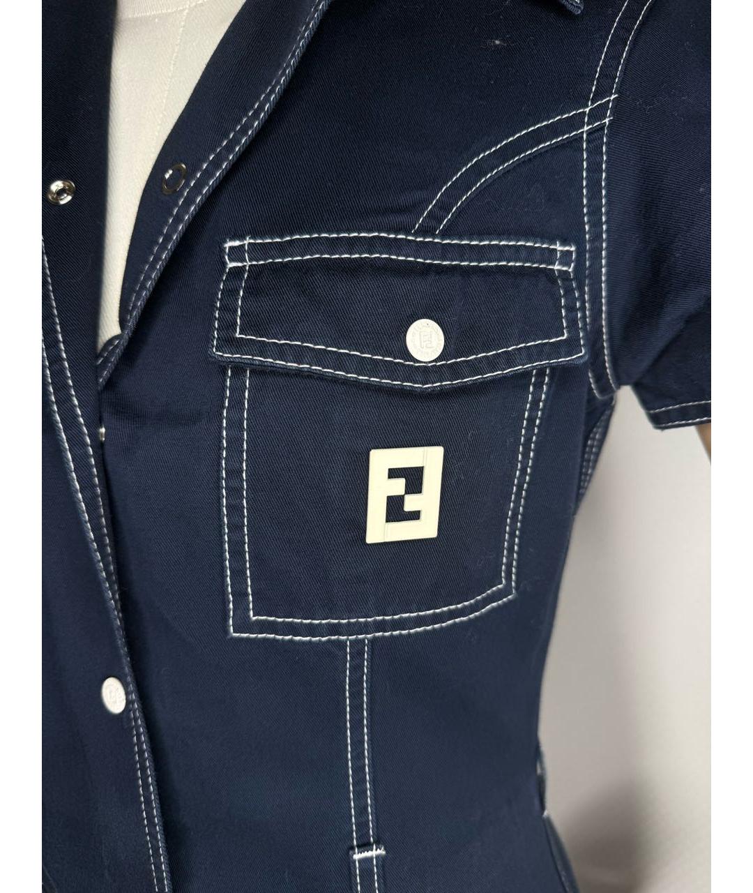 FENDI Мульти деним повседневное платье, фото 4