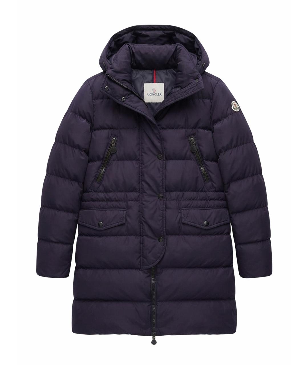 MONCLER Фиолетовый полиамидовый пуховик, фото 1