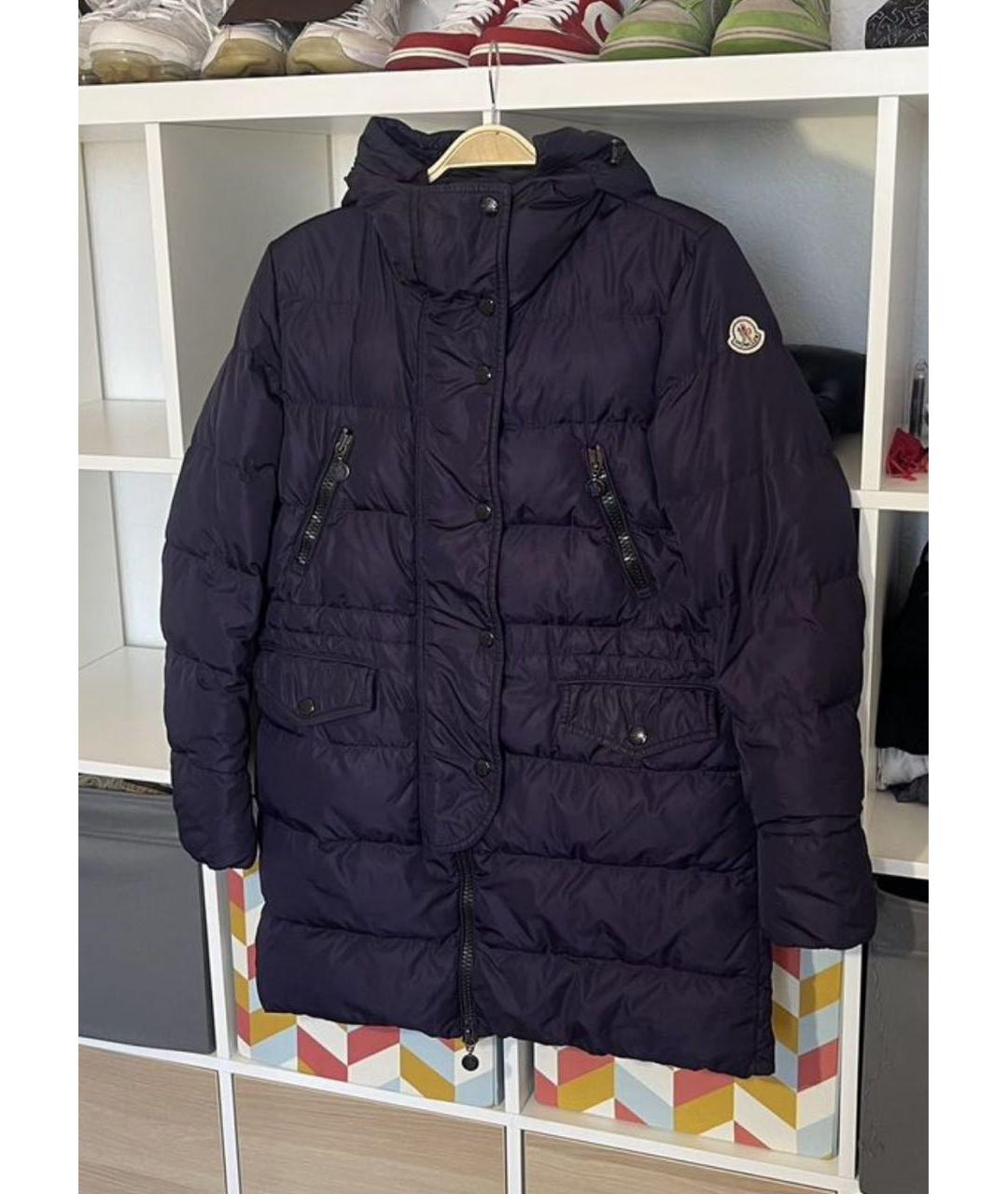 MONCLER Фиолетовый полиамидовый пуховик, фото 7