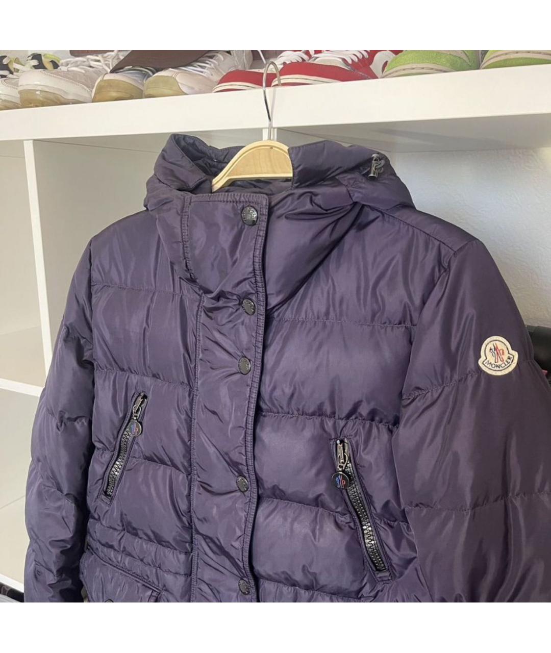MONCLER Фиолетовый полиамидовый пуховик, фото 3