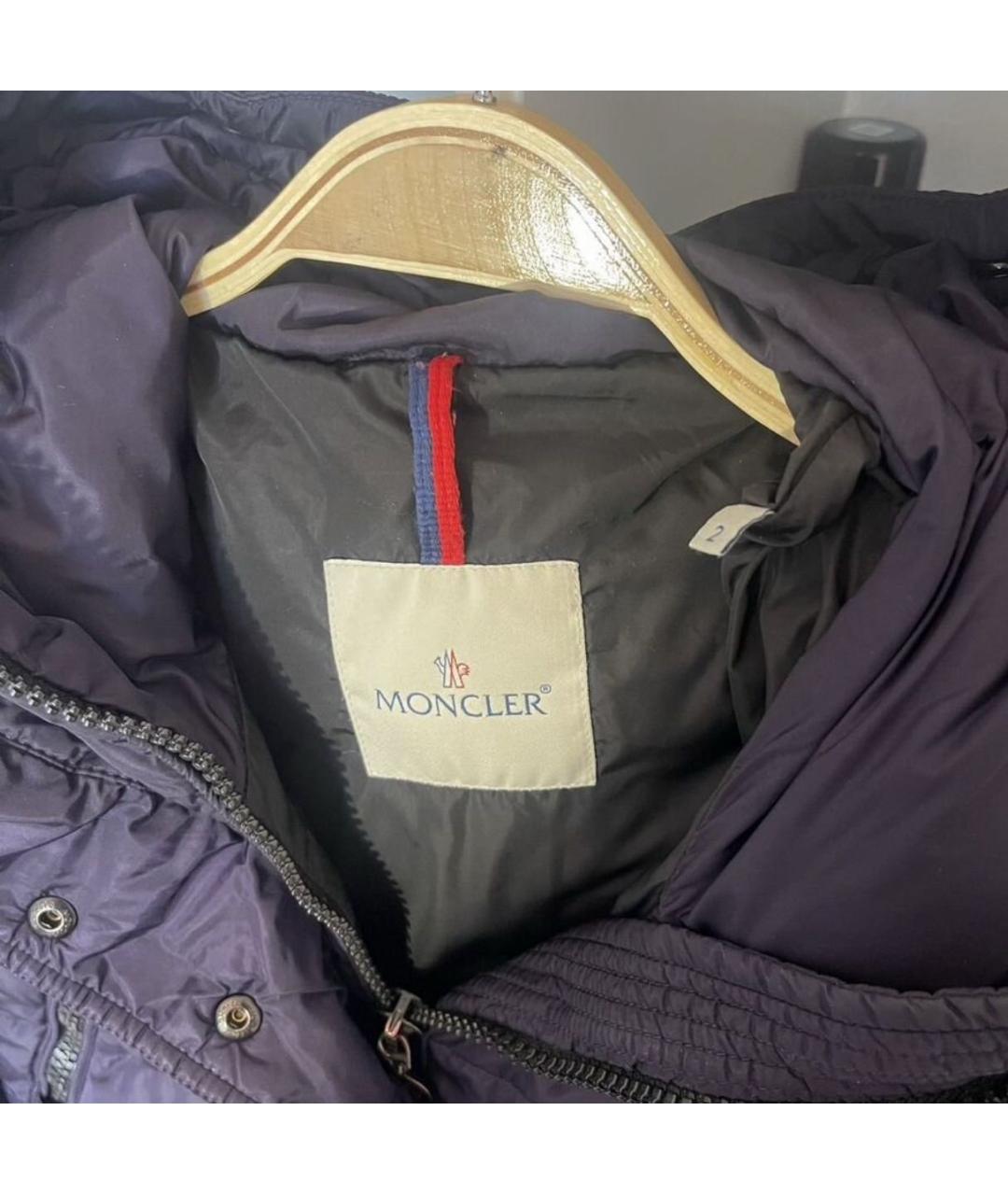 MONCLER Фиолетовый полиамидовый пуховик, фото 4