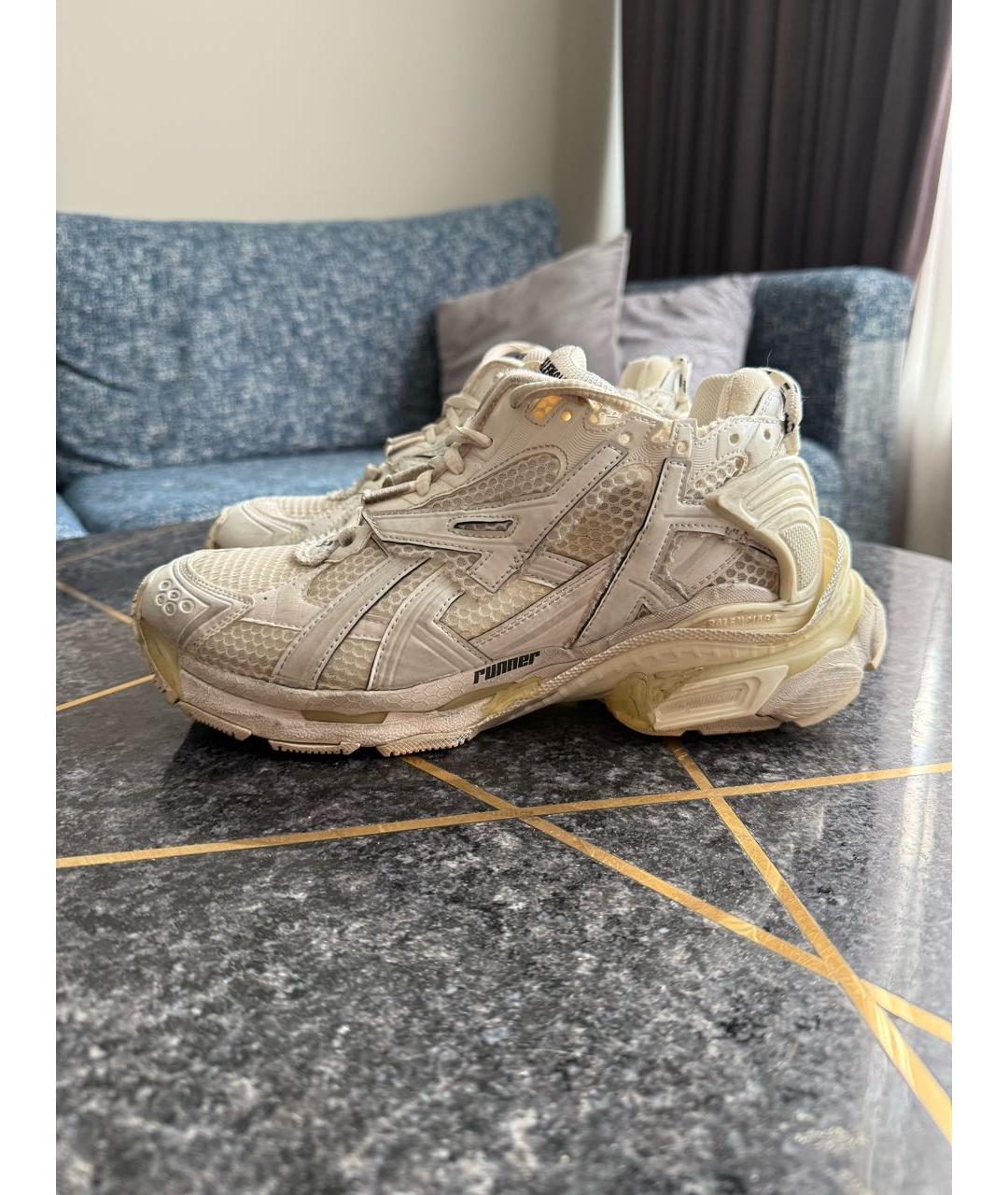 BALENCIAGA Белые текстильные кроссовки, фото 9