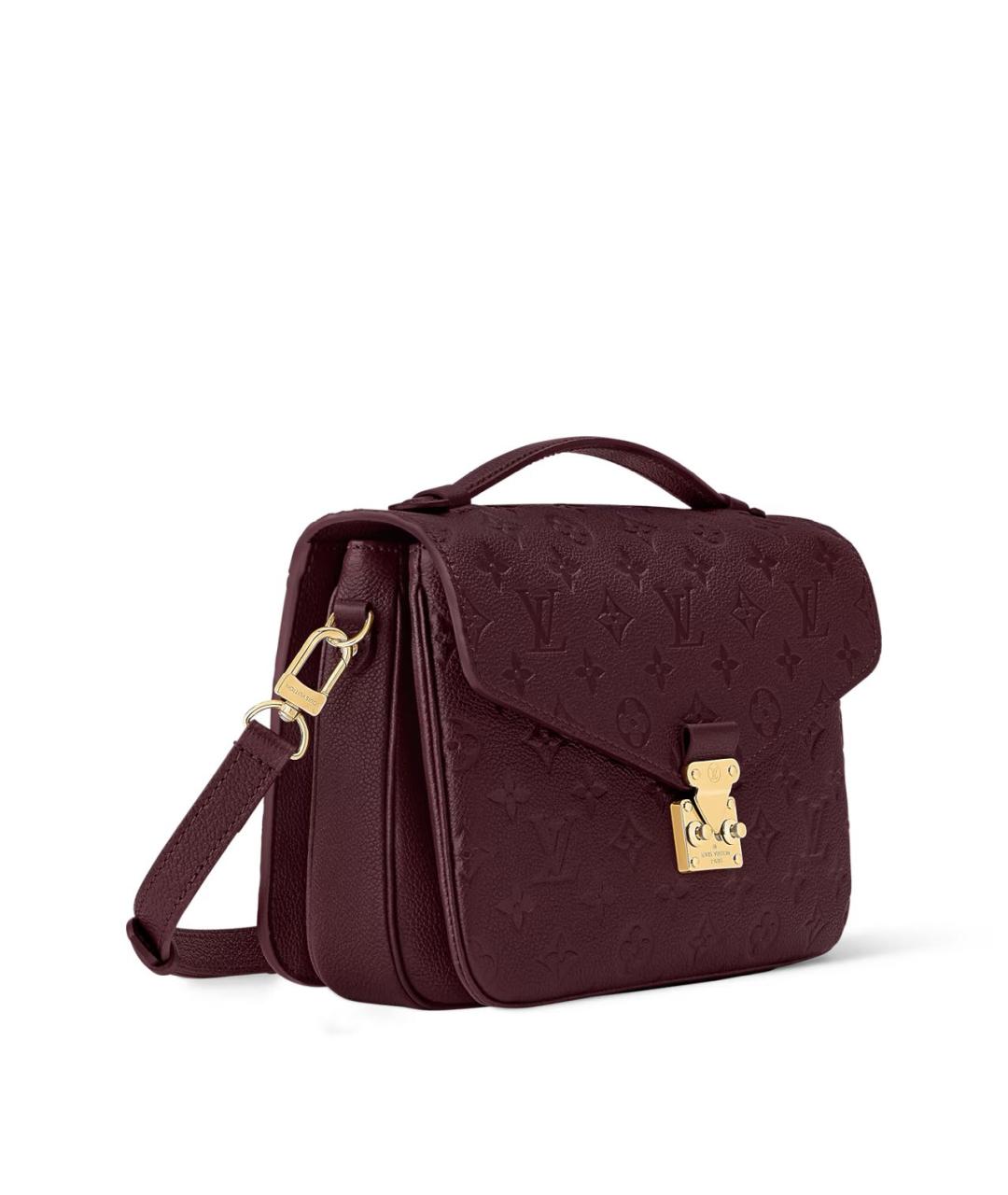 LOUIS VUITTON Бордовая кожаная сумка через плечо, фото 2