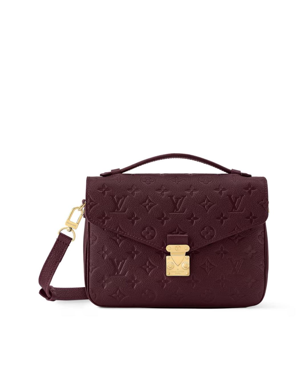 LOUIS VUITTON Бордовая кожаная сумка через плечо, фото 5