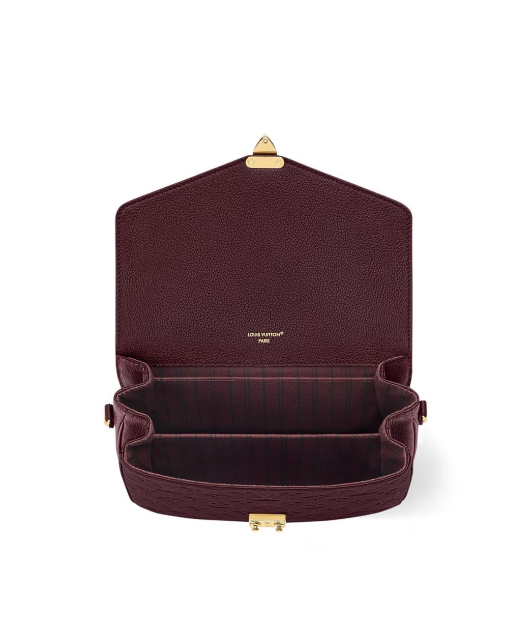 LOUIS VUITTON Бордовая кожаная сумка через плечо, фото 3