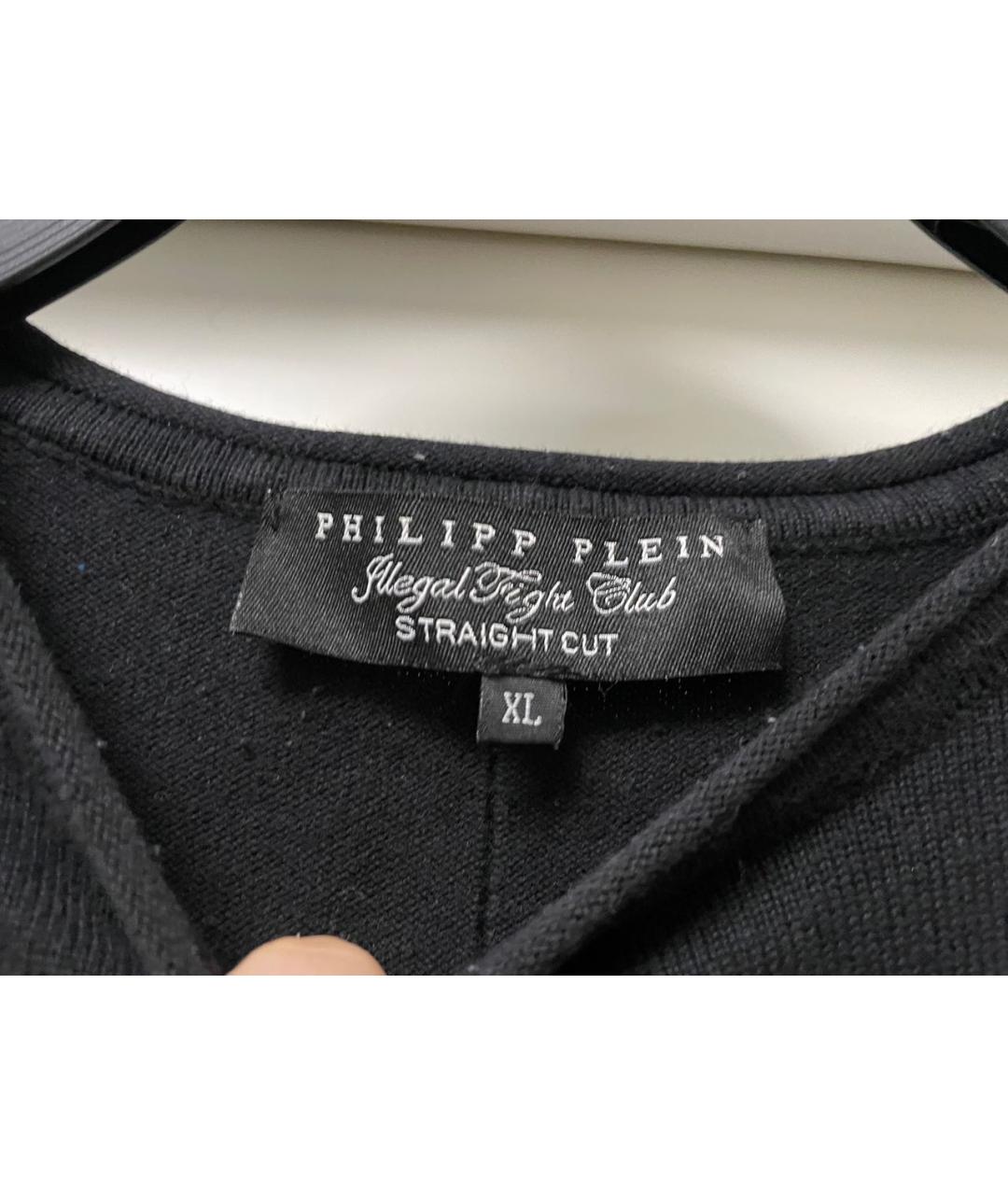 PHILIPP PLEIN Черный хлопковый джемпер / свитер, фото 3