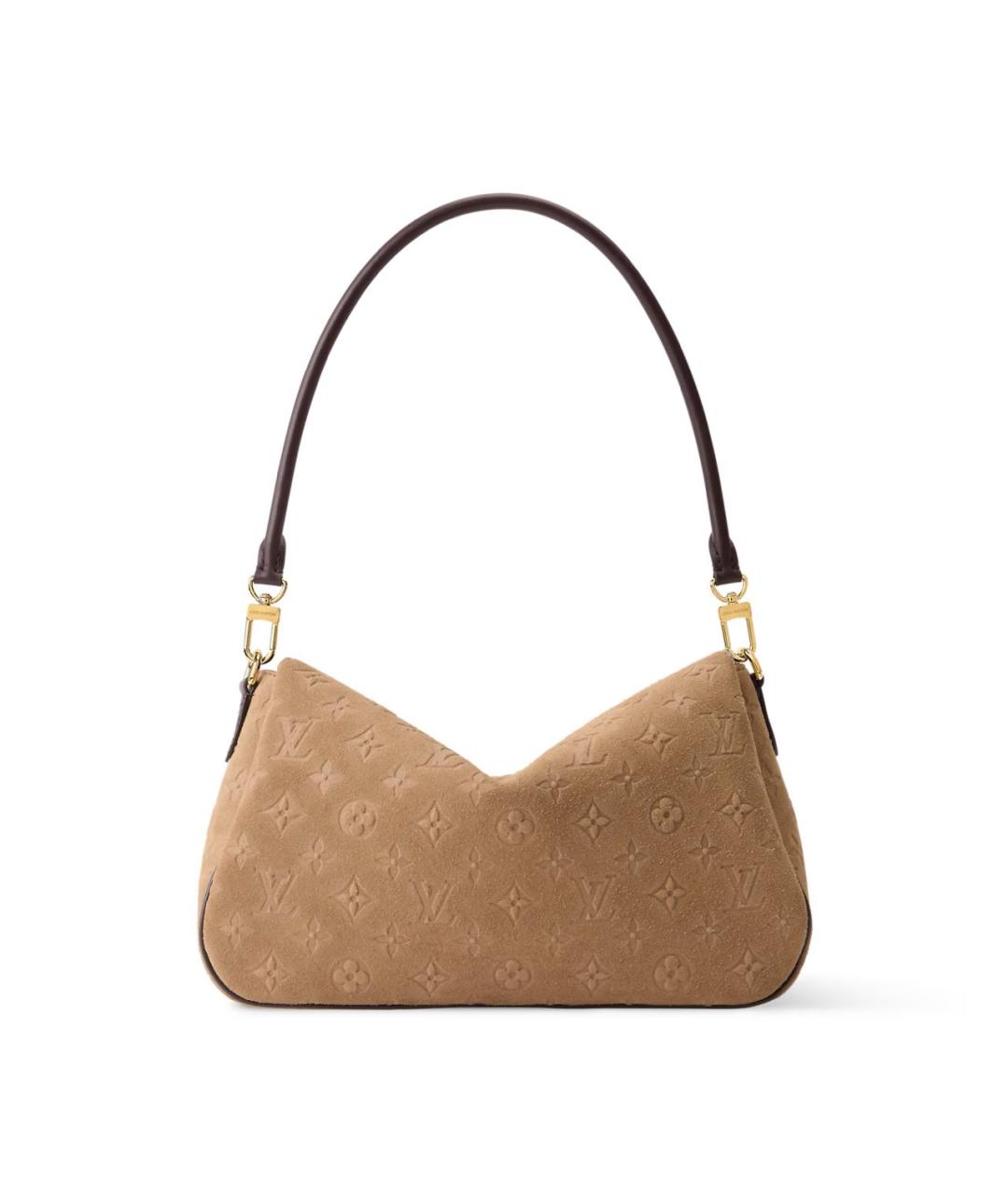 LOUIS VUITTON Бежевая замшевая сумка через плечо, фото 4