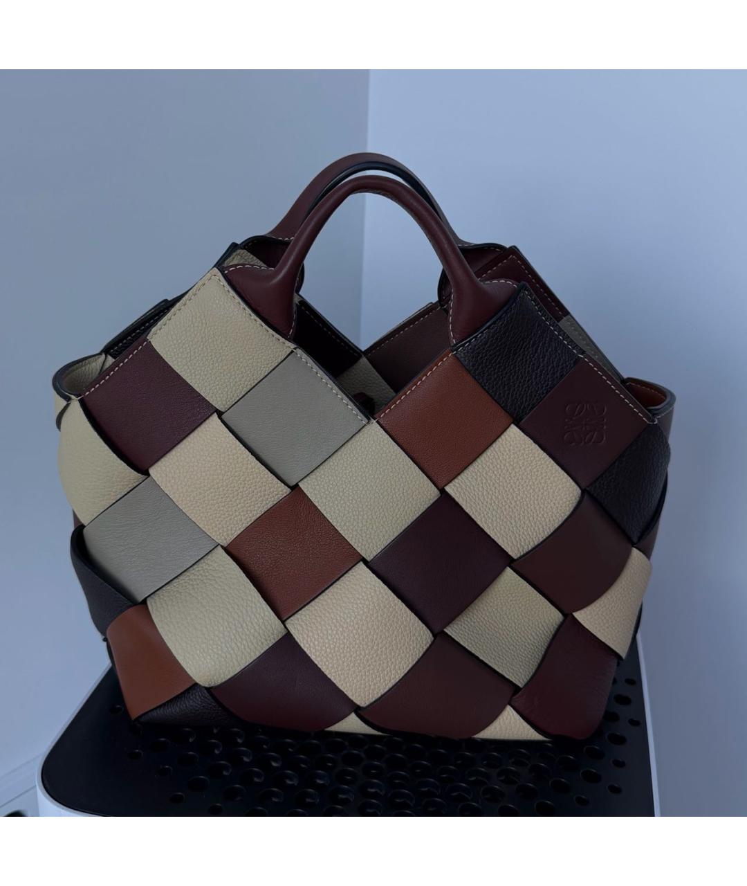 LOEWE Коричневая кожаная сумка с короткими ручками, фото 8