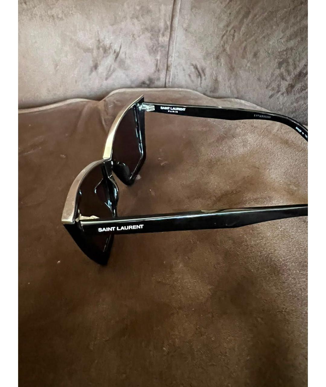 SAINT LAURENT Черные пластиковые солнцезащитные очки, фото 4