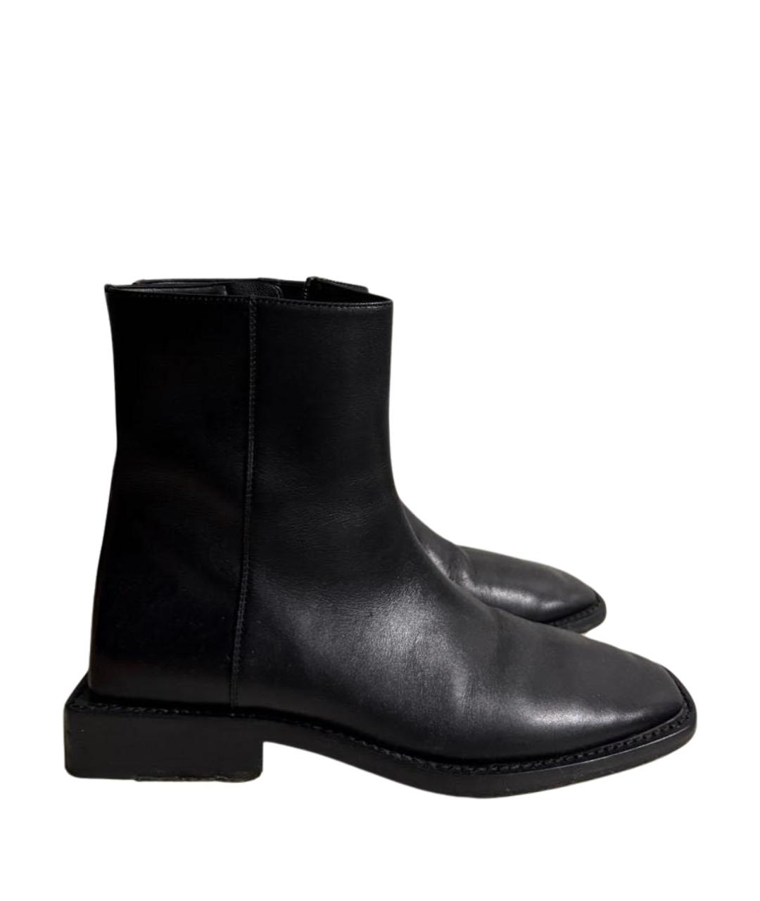 BALENCIAGA Черные кожаные полусапоги, фото 1