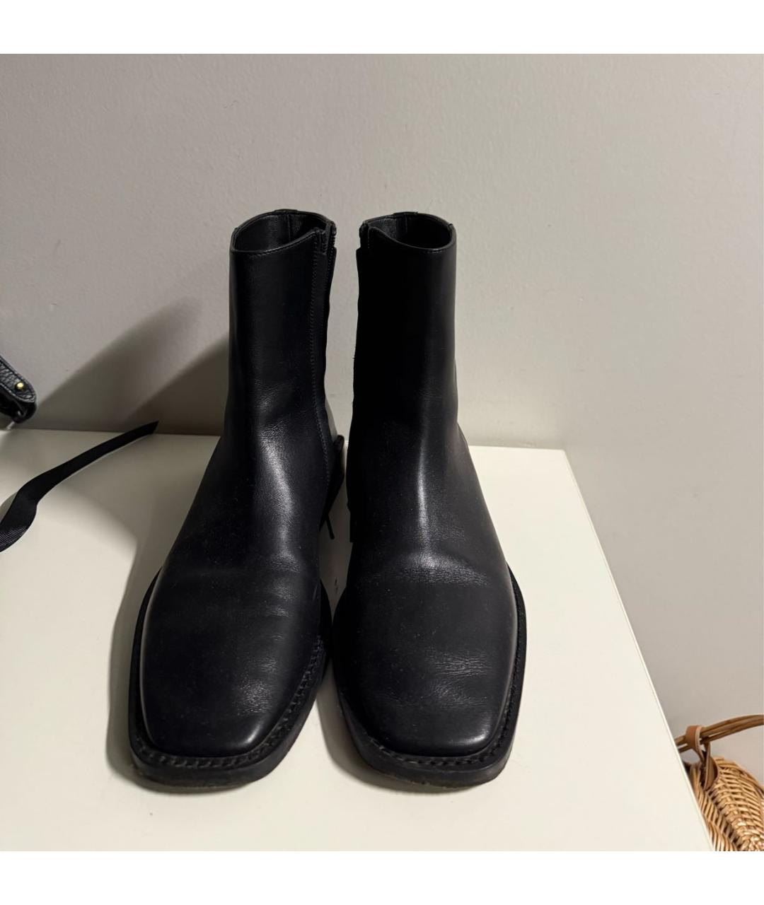 BALENCIAGA Черные кожаные полусапоги, фото 2