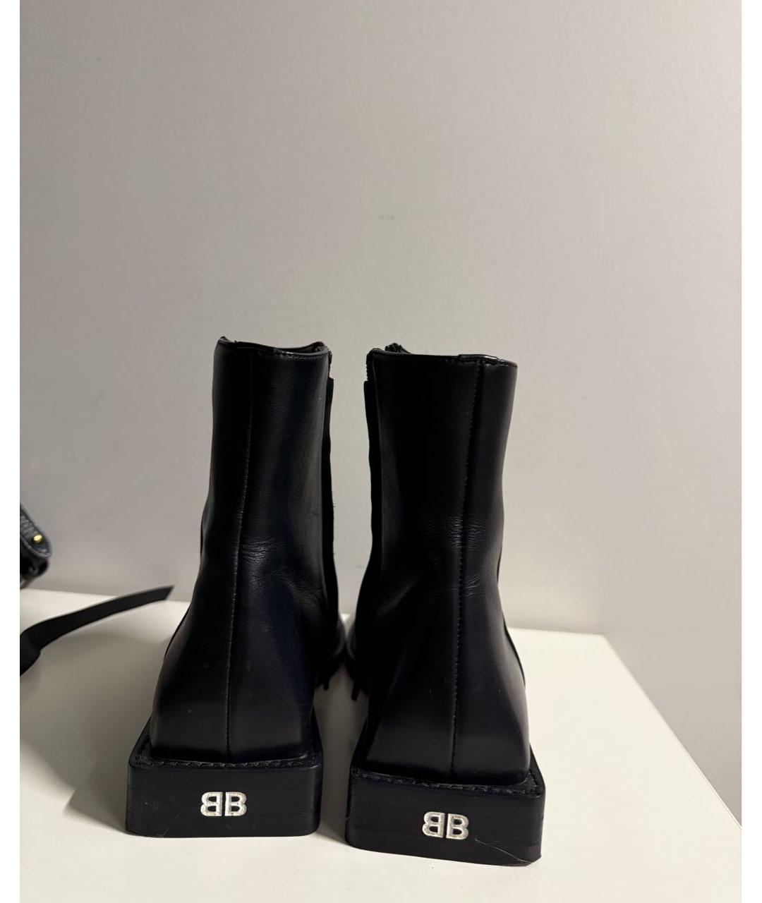 BALENCIAGA Черные кожаные полусапоги, фото 4