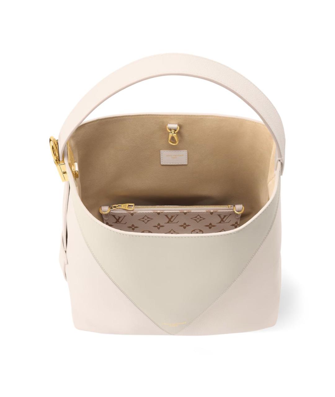 LOUIS VUITTON Белая кожаная сумка через плечо, фото 3