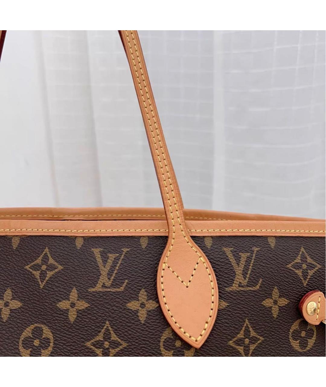 LOUIS VUITTON Коричневая кожаная сумка тоут, фото 8