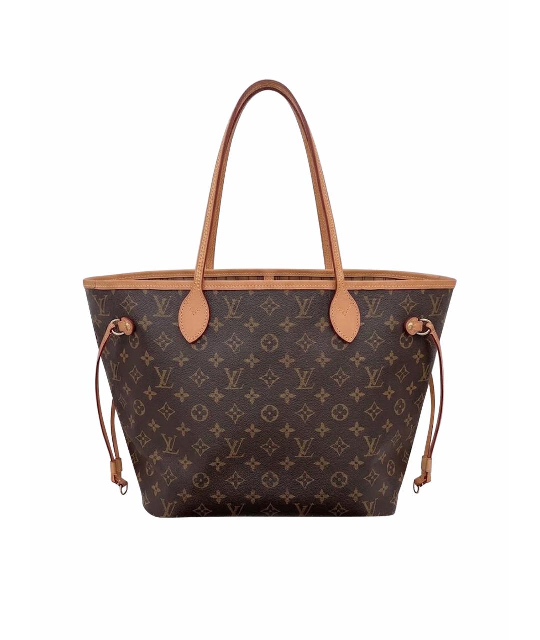 LOUIS VUITTON Коричневая кожаная сумка тоут, фото 9