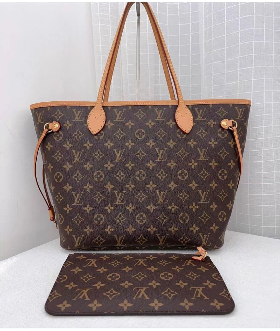 LOUIS VUITTON Коричневая кожаная сумка тоут, фото 2