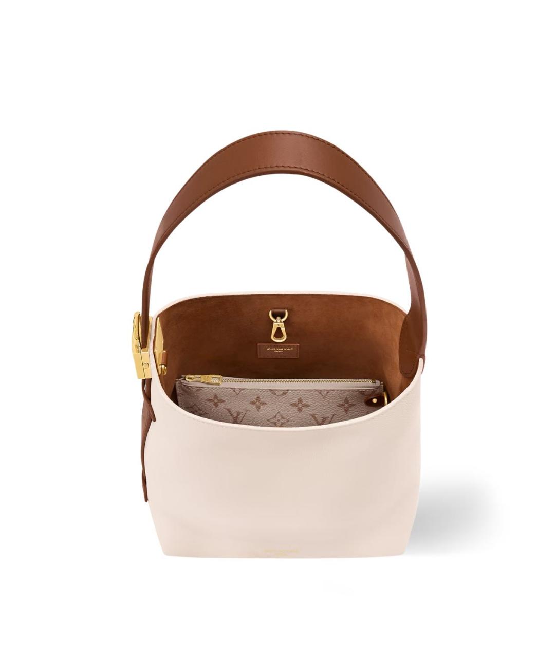 LOUIS VUITTON Белая кожаная сумка через плечо, фото 4