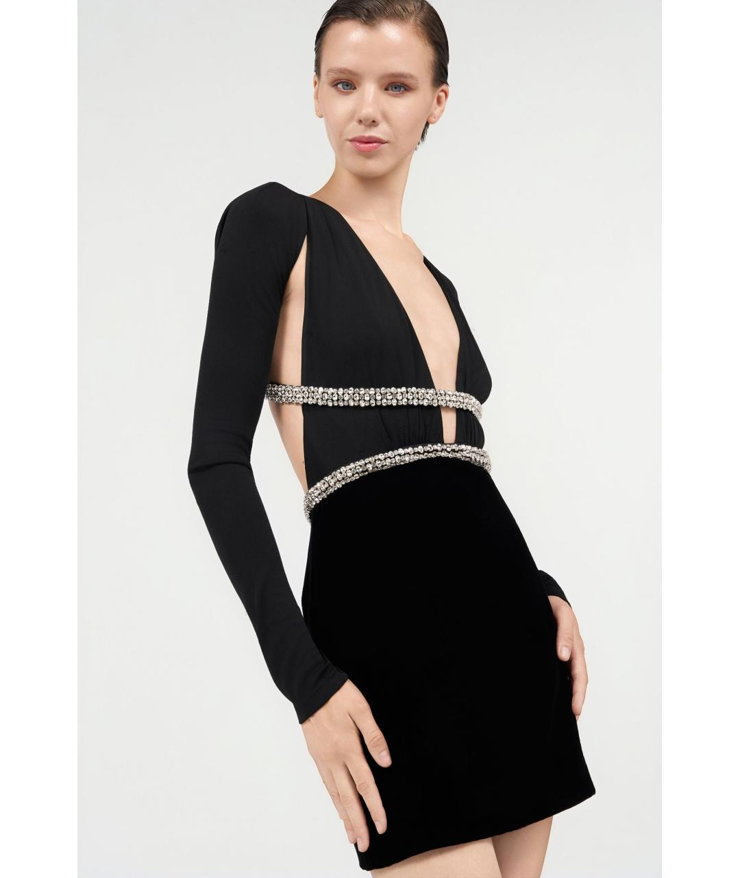 ROBERTO CAVALLI Черное ацетатное коктейльное платье, фото 5