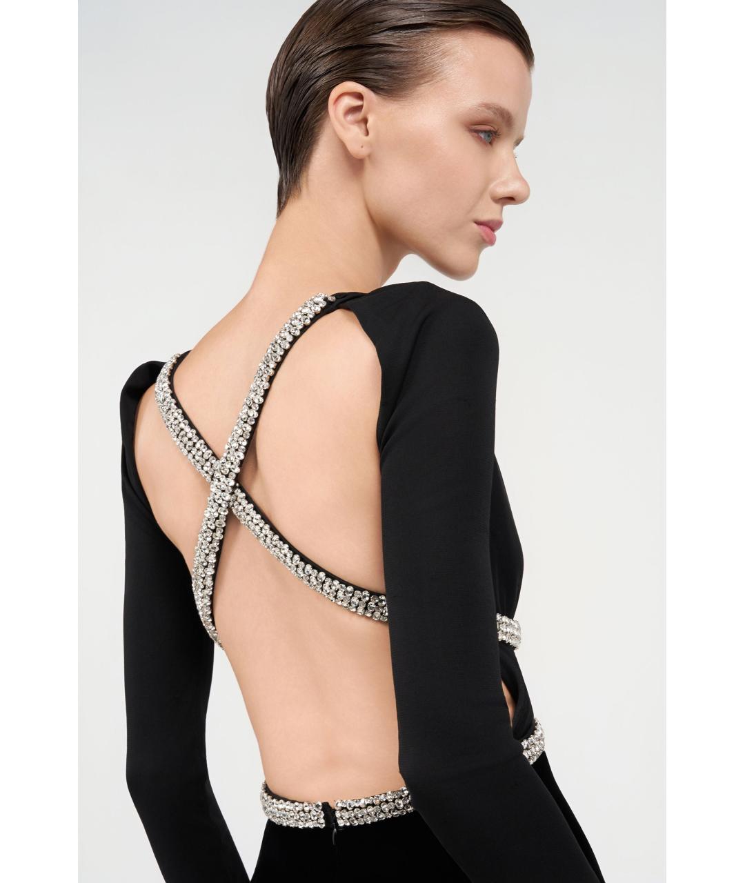 ROBERTO CAVALLI Черное ацетатное коктейльное платье, фото 6