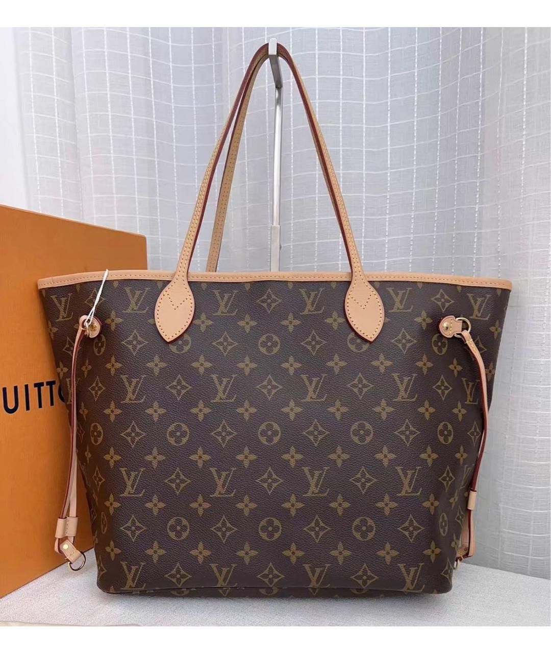 LOUIS VUITTON Коричневая кожаная сумка тоут, фото 2