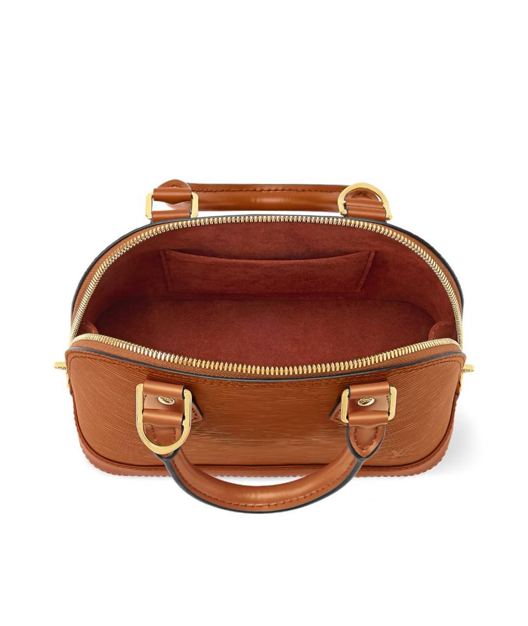 LOUIS VUITTON Коричневая кожаная сумка через плечо, фото 3