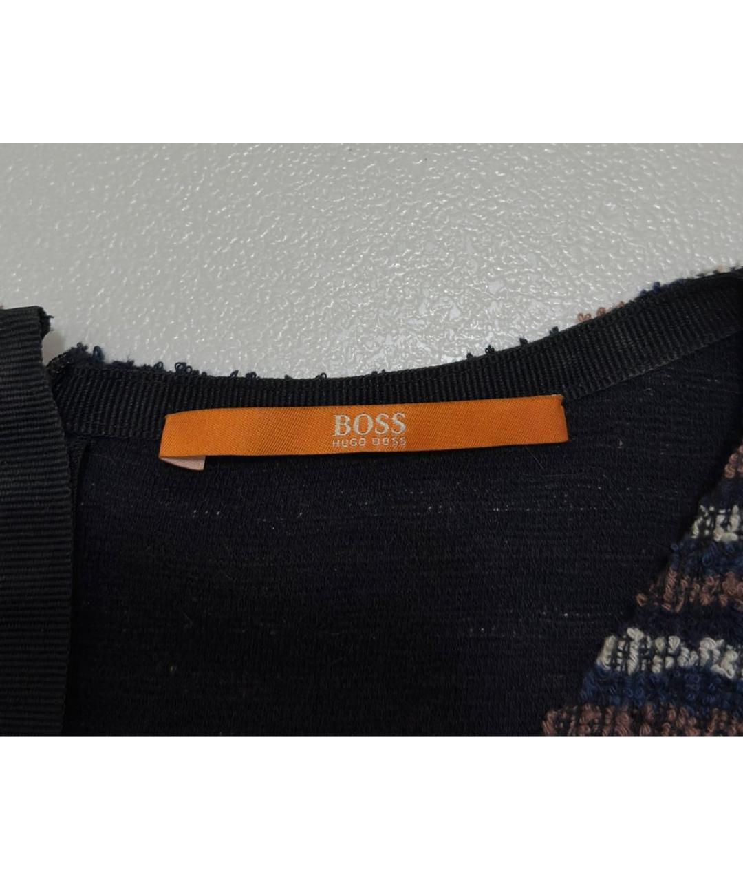 HUGO BOSS Мульти хлопко-эластановое повседневное платье, фото 7
