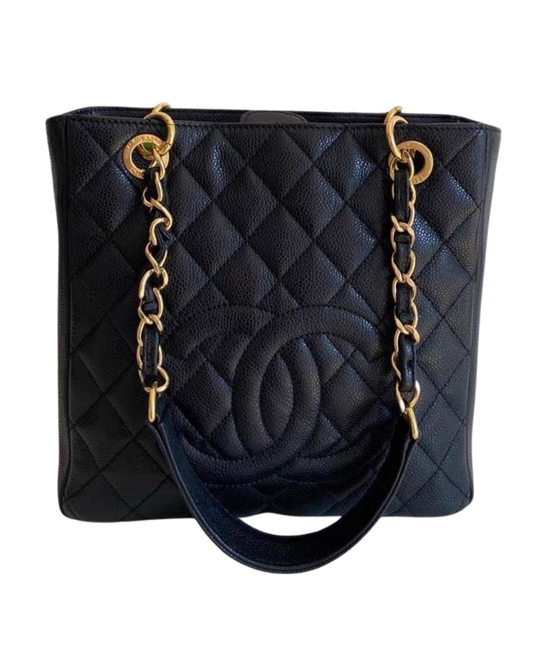 CHANEL Черная кожаная сумка тоут, фото 1