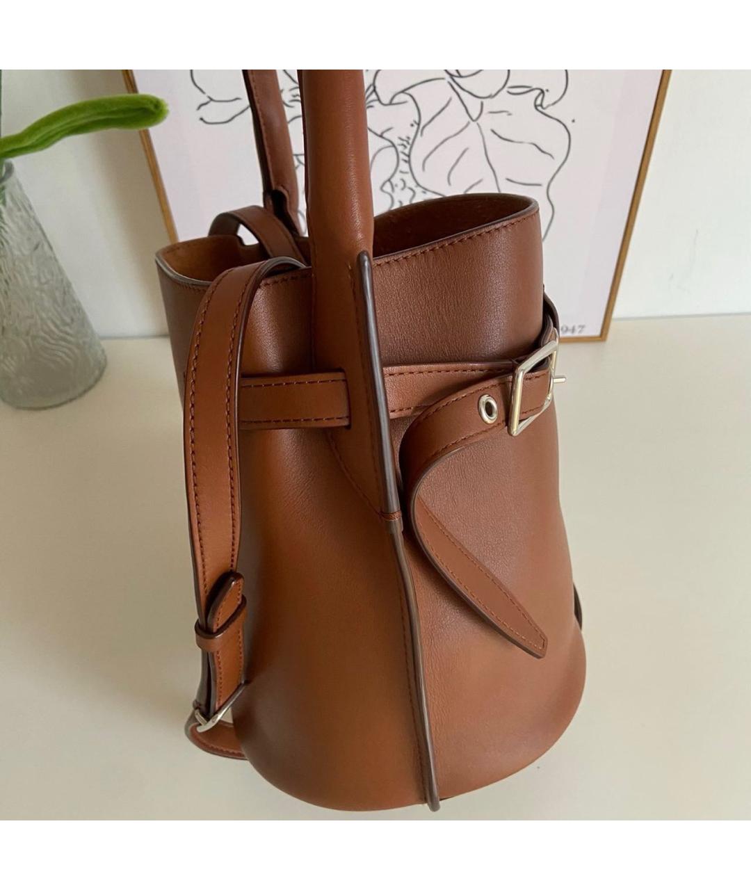 CELINE Коричневая кожаная сумка через плечо, фото 4