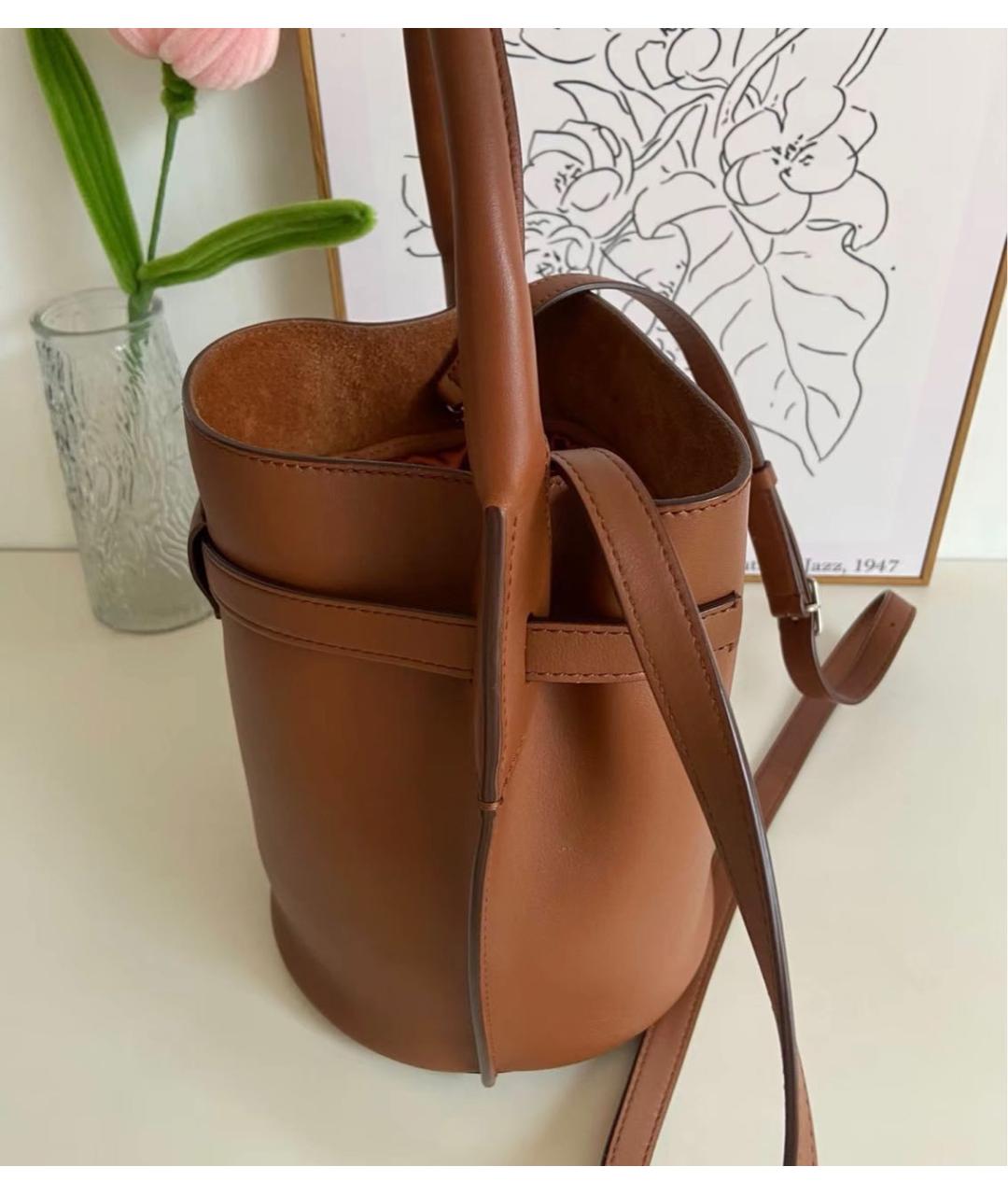 CELINE Коричневая кожаная сумка через плечо, фото 6