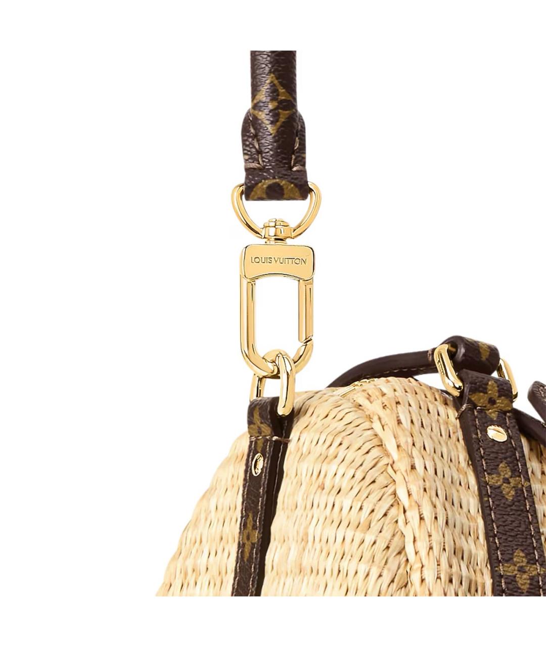 LOUIS VUITTON Бежевая рафиевая сумка через плечо, фото 2