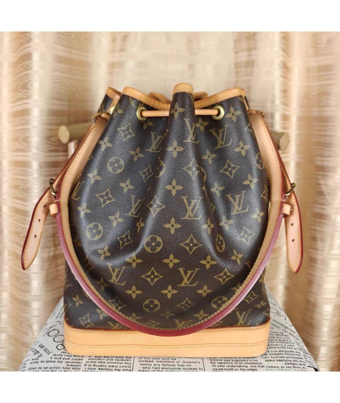 LOUIS VUITTON Коричневая сумка тоут из канвы, фото 2