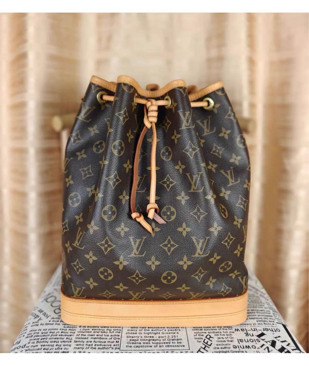 LOUIS VUITTON Коричневая сумка тоут из канвы, фото 9