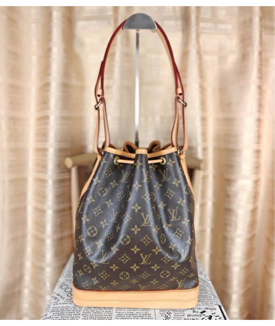 LOUIS VUITTON Коричневая сумка тоут из канвы, фото 4