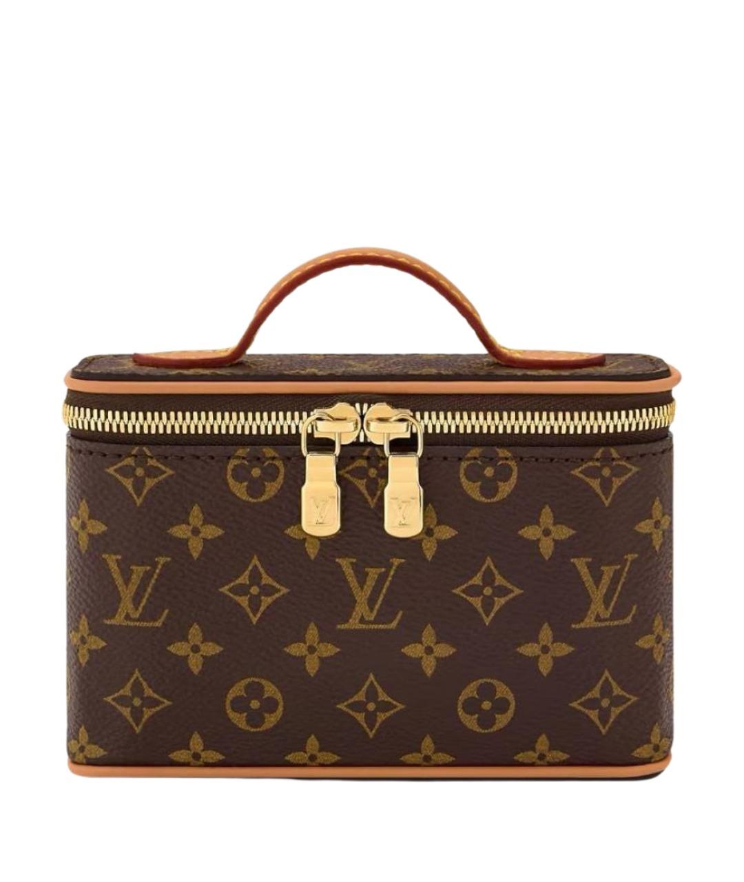 LOUIS VUITTON Коричневая кожаная косметичка, фото 1
