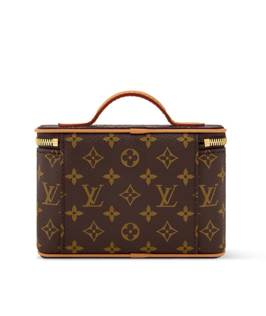 LOUIS VUITTON Коричневая кожаная косметичка, фото 4