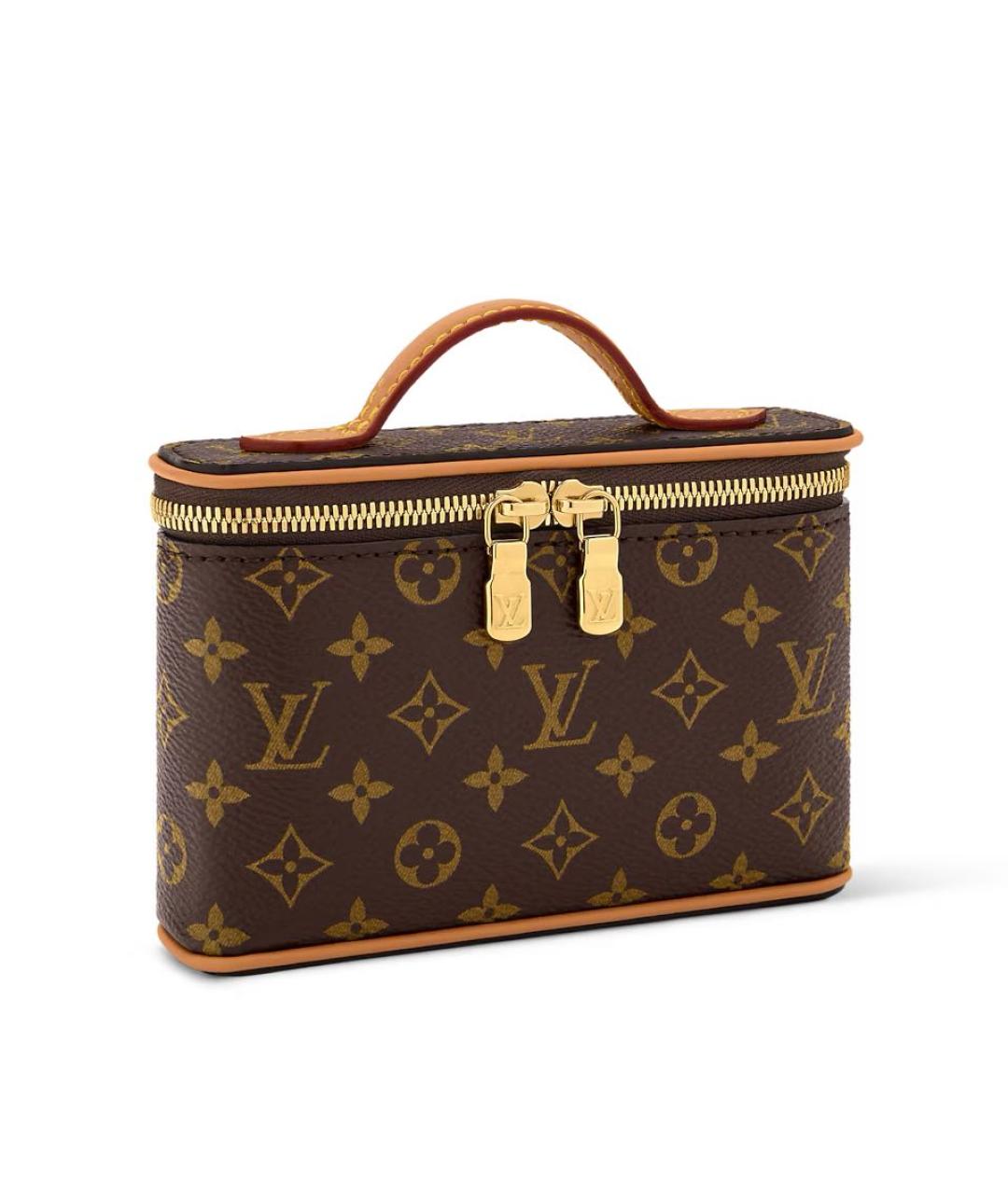 LOUIS VUITTON Коричневая кожаная косметичка, фото 2