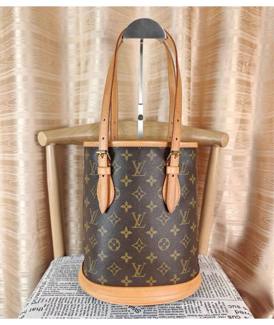 LOUIS VUITTON Коричневая сумка с короткими ручками из канвы, фото 3